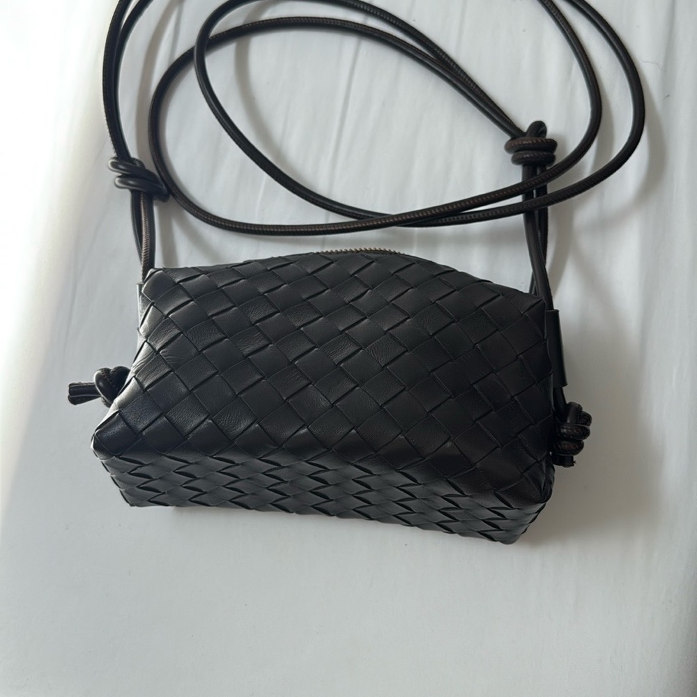 Elegant Black Woven Leather Bag